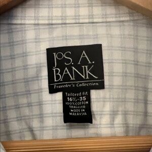 Jos. A. Bank Men's Blue Checkered Dress Shirt